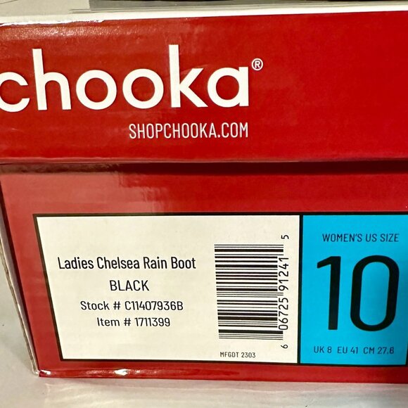 Chooka Women's Waterproof Duck Chelsea Rain Boots Size 10 BlackPlush Lining NEW - Picture 4 of 16